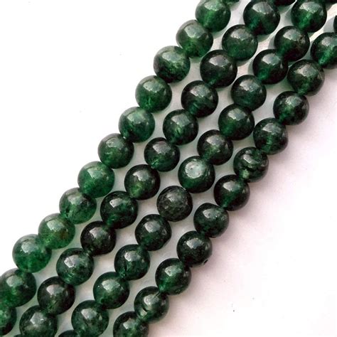 Dark Green Jade Beads Gemstone 6mm Round Shaped Line 13 60 Pecs By