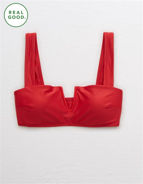 Aerie V Bandeau Bikini Top Aeries Sustainable Swimsuits Made From