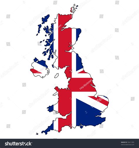 United Kingdom Vector Map With The Flag Inside 59411395