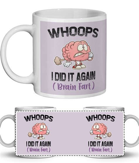 Set Of 4 Brain Fart Funny Novelty Sublimation Mug Designs Etsy Uk
