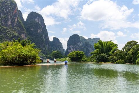 Landscape Of Guilin Li River And Karst Mountains Located Near