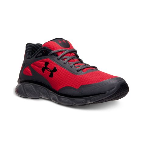 Under Armour Micro G Pulse Storm Running Sneakers In Redcharcoalblack Red For Men Lyst