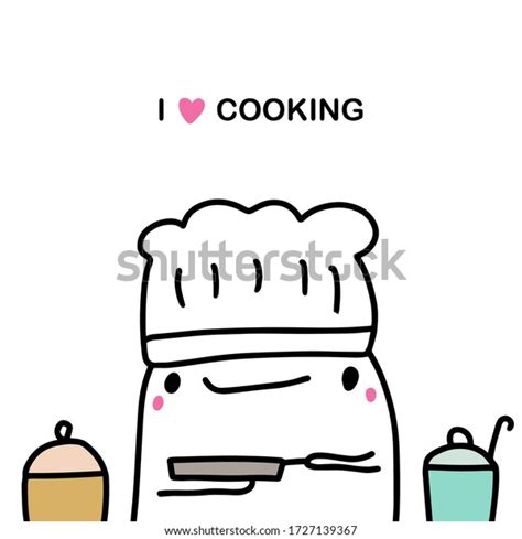 Love Cooking Hand Drawn Vector Illustration Stock Vector Royalty Free 1727139367 Shutterstock