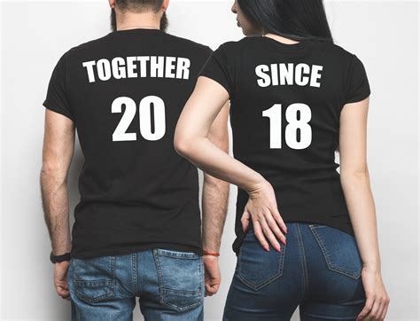 couple matching t shirts together since 2018 or custom year anniversary t couples t shirts by