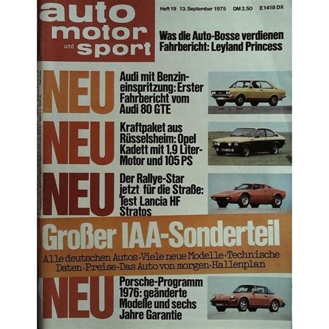 Auto Motor Sport Heft 19 13 September 1975 IAA Sonderteil