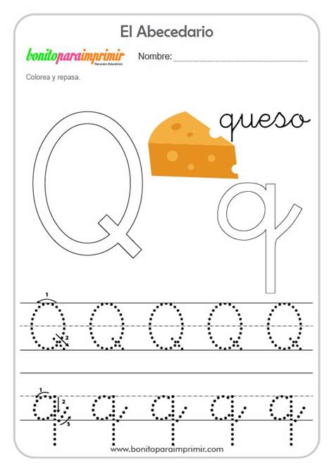 Aprender la letra Q - BONITO PARA IMPRIMIR