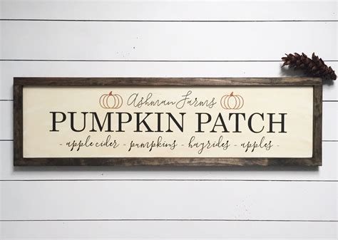 Customizable Fall Pumpkin Patch Wooden Sign