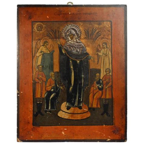 Antique Russian Orthodox Mother Of God Joy Of All Who Sorrow Painted