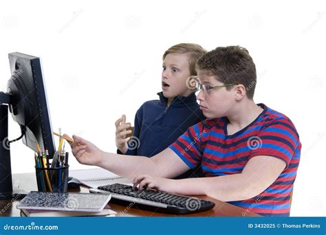 Boys On Computer Royalty Free Stock Photo Image 3432025