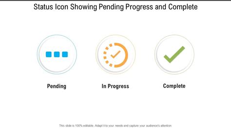 Status Icon Showing Pending Progress And Complete Powerpoint Slides