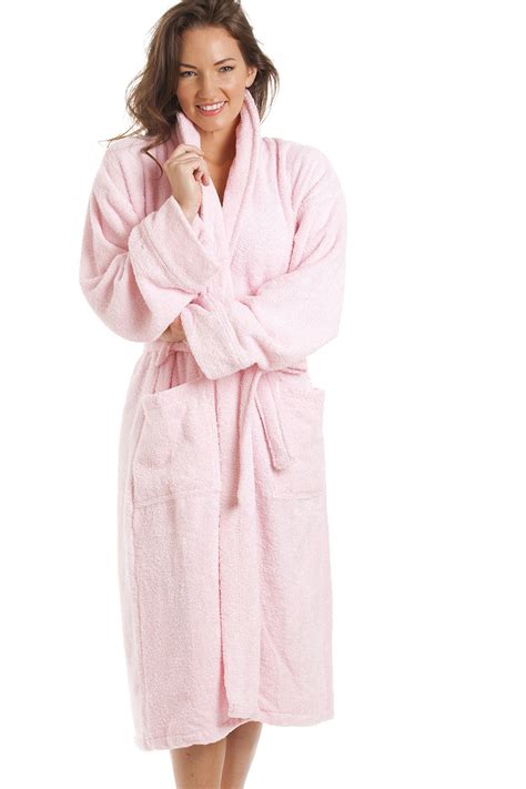 Luxury Light Pink Cotton Towelling Bath Robe