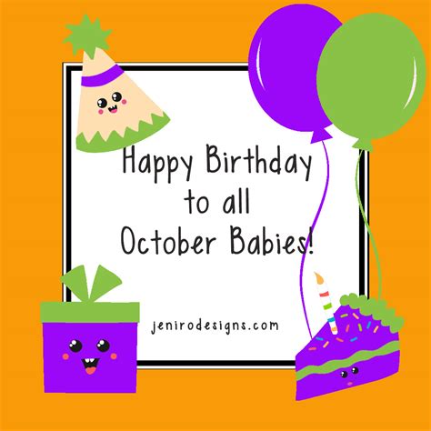 Happy October Birthday Images Printable Template Calendar