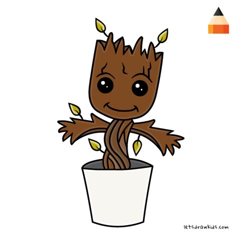 How To Draw Baby Groot Easy Drawing Step By Step Tutorial Baby