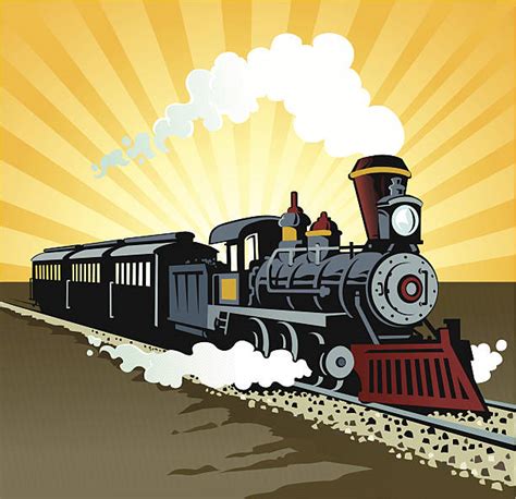 Free Vector Vintage Steam Train Illustration