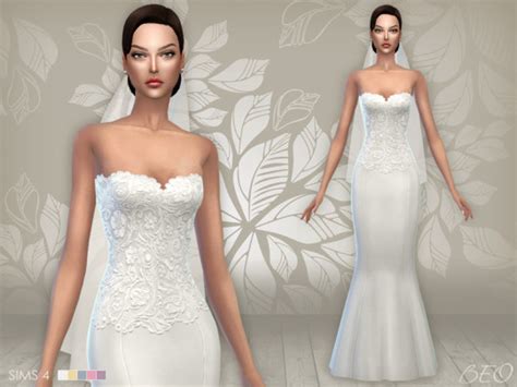 Wedding Dress 02 And Veil S4 Download Beo Creations Sims 4 Updates