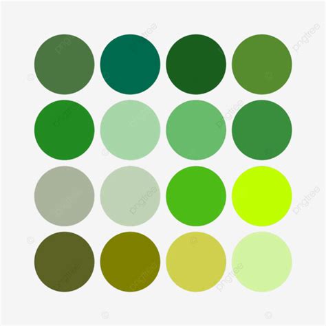 Vector Color Palette Set Design Template Multi Green Color Palette