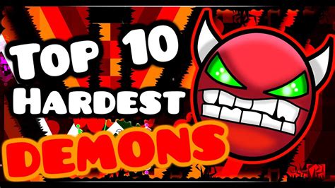 Geometry Dash Top Ten Hardest Demons 19 Youtube