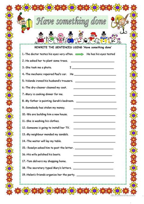 I have everything i wanted. HAVE SOMETHING DONE - English ESL Worksheets for distance ...