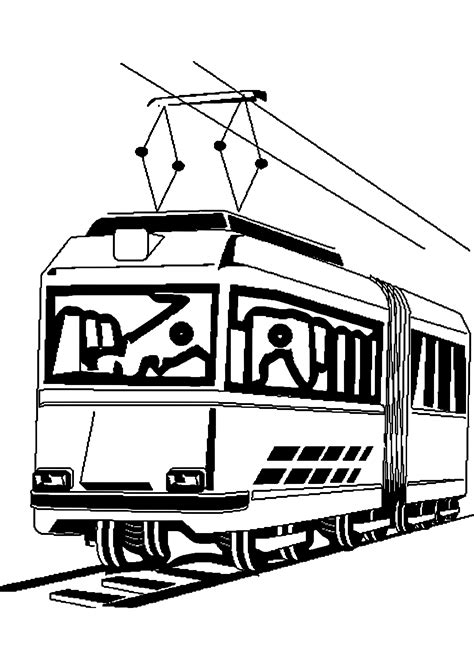 Tramway Transportation Free Printable Coloring Pages