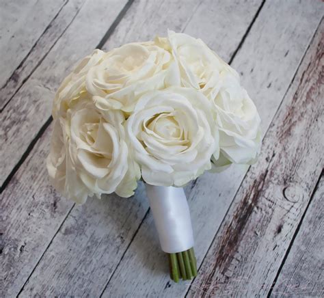 White Rose Wedding Bouquet Silk Wedding Bouquet Kate Said Yes Weddings
