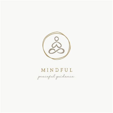 Meditation Logo Design Premade Meditate Mindful Mindfulness Etsy