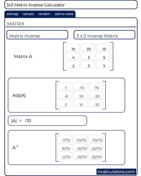 nxn Inverse Matrix Calculator