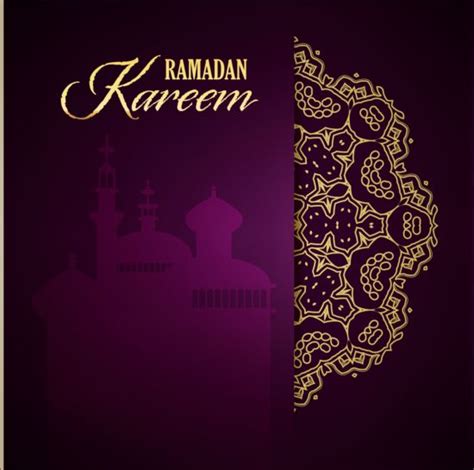 Ramadan Kareem Purple Backgrounds Vector Set 21 Free Download