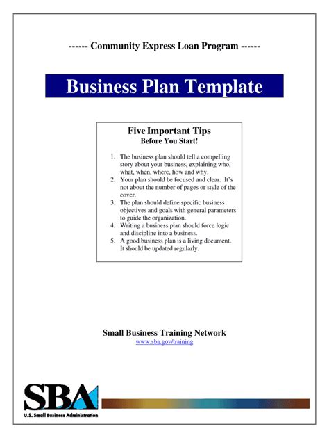 Sba Business Plan Template Fill Online Printable Fillable Blank