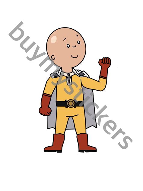 Caillou Saitama Mashup Sticker Etsy