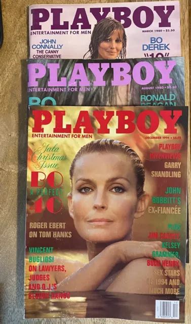 Vintage Old Playboy Magazines Bo Derek Issues Mar Aug Dec Picclick