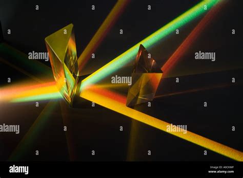 Light Passing Through Two Prisms Stock Photo Alamy