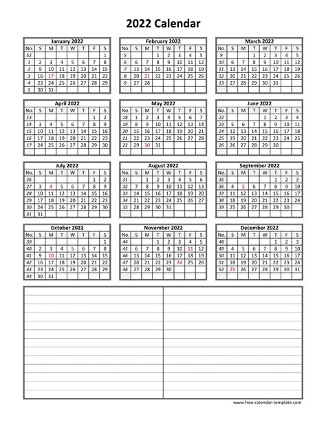 2022 Calendar Blank Printable Calendar Template In Pdf Printable