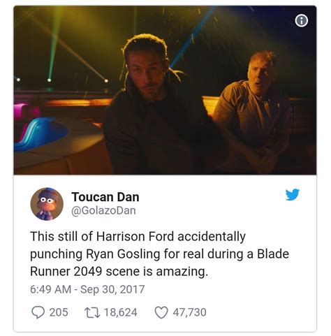 The Still Photo Of The Moment Harrison Ford Punched Ryan Gosling In The