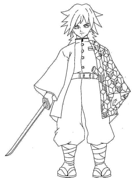 Giyuu Coloring Page Coloring Pages
