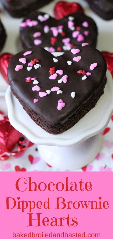 Chocolate Dipped Brownie Hearts Chocolate Dipped Brownie Hearts