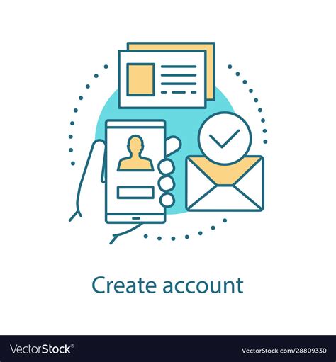 Account Creating Concept Icon Royalty Free Vector Image