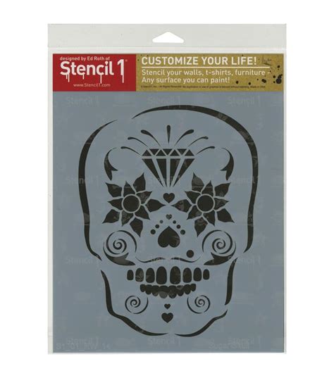 Stencil 1 Sugar Skull Stencil 85x11 Joann Sugar Skull Stencil