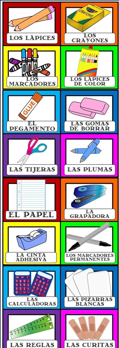 Spanish Labels For Classroom Objects Learning Spanish Elementary