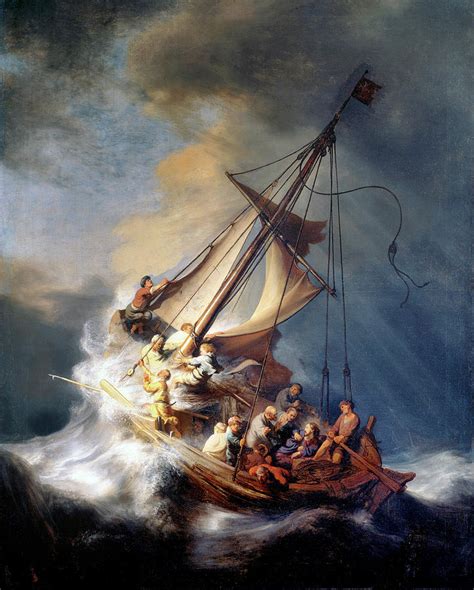 Christ And The Storm Painting By Rembrandt Pixels