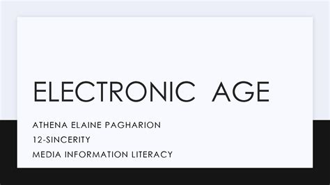 Solution Electronic Age Media Information Literacy Studypool