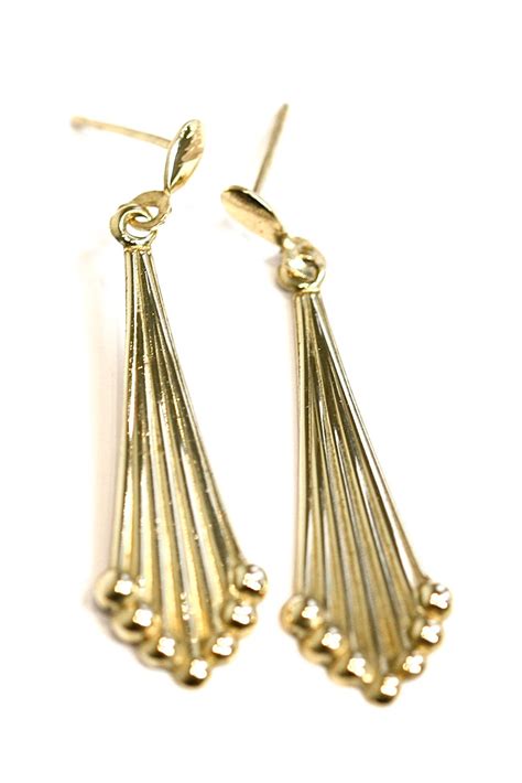 Vintage 9ct Yellow Gold Dangle Earrings