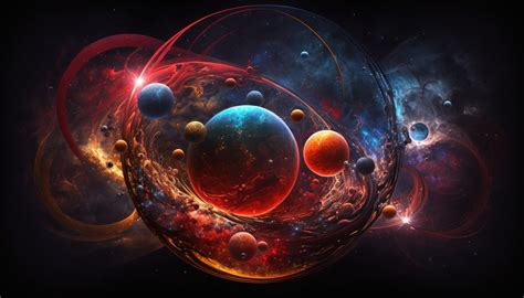 Papel De Parede Ai Art Colorida Ilustração Lua Planeta Espaço