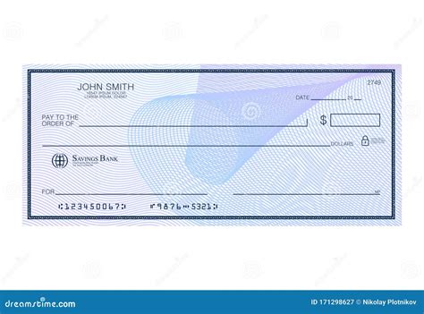 Cheque Em Branco Marca D água Abstrata Modelo De Cheque Pessoal