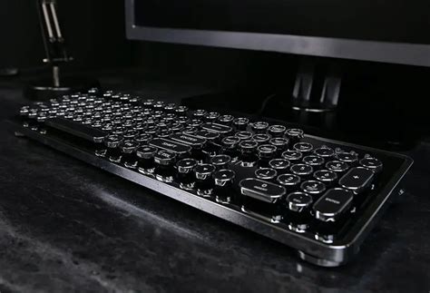 Azio Mk Retro Typewriter Style Mechanical Keyboard Features Handcrafted