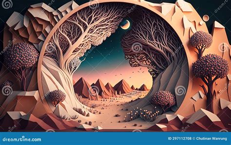 Dimensional Wonders 3d Ai Generated Paper Cut Art Of Winter Forest