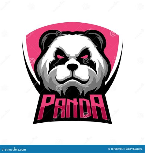 Angry Panda Mascot Logo Vectorillustration Stock Illustration