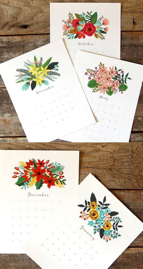 Beautiful Floral 2018 Calendar And Monthly Planner Printables