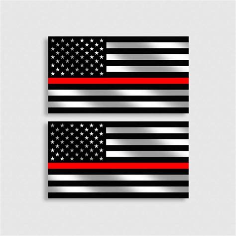 Firefighter Thin Red Line Flag Decal Fire Department Sticker