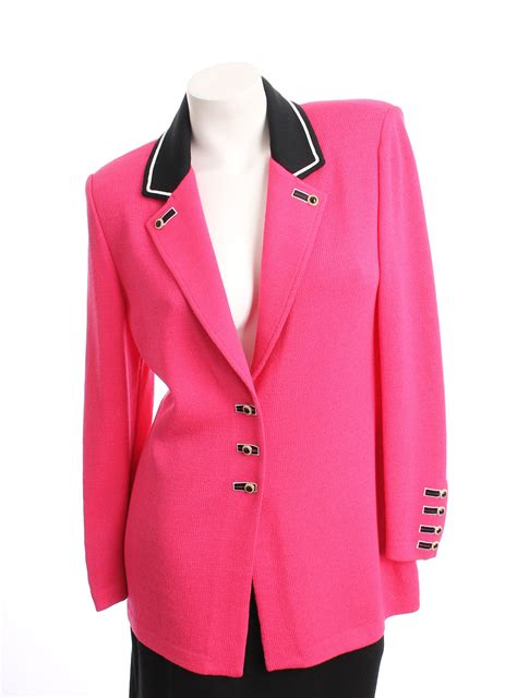 Elegant Corporate Wear St John Hot Pink Blazer Size 6 Hot Pink
