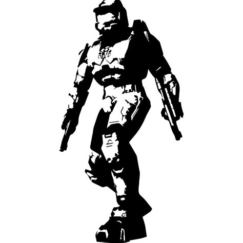 Game Halo Silhouette Master Cheif Home Room Wall Art Decal Sticker